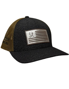 Leather OR Flag Snapback- Black Heather/Moss