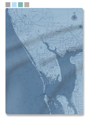 Throw Blanket Charlotte Harbor Map