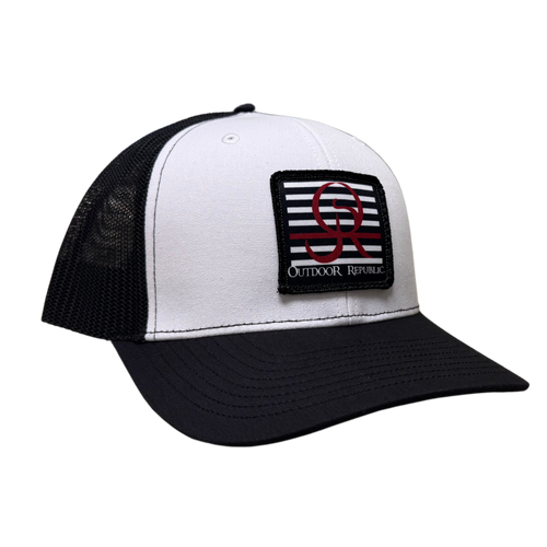 Red Line Snapback Hat-White/Black