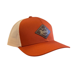 OR Rodeo Leather Patch-Rust/Beige Snapback