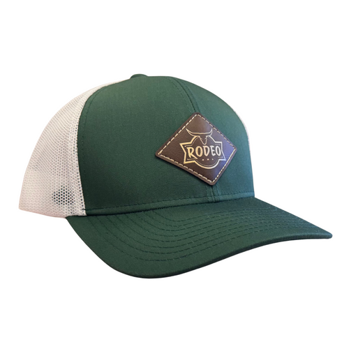 OR Rodeo Leather Patch-Dark Green/White Snapback