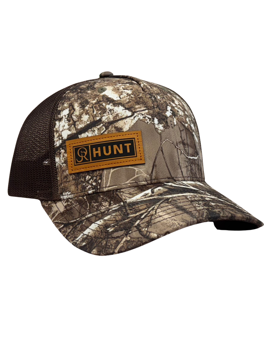 HUNT Leather Patch Snapback-Realtree Edge/Brown