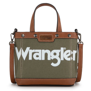 Wrangler Canvas Mini Top Handle Tote//Crossbody - Army