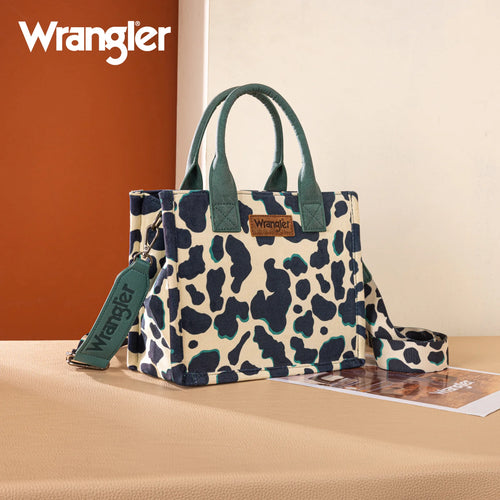 Wrangler Cow Print Concealed Carry Tote/Crossbody -Dark Turquoise