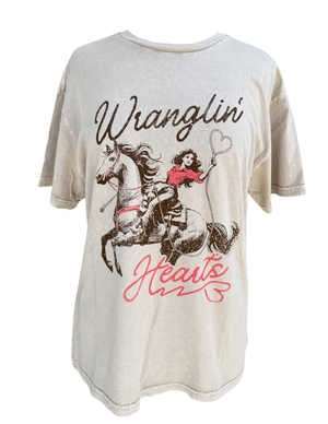 Wranglin' Hearts Mineral Graphic Top