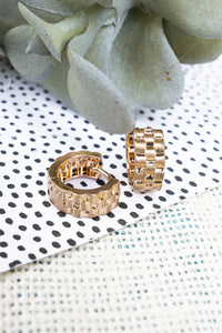 Matte Goldtone Huggie Hoop Earrings