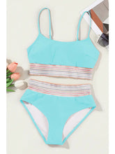 Striped Patchwork Swimsuit