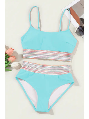 Striped Patchwork Swimsuit