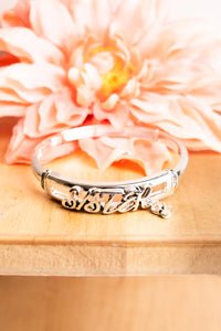 Script Stretch Charm Bangle (3 options)