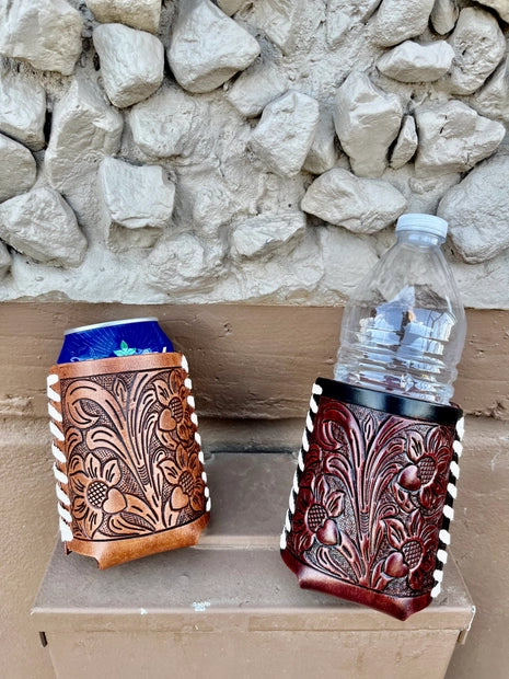 Tooled Leather Koozie