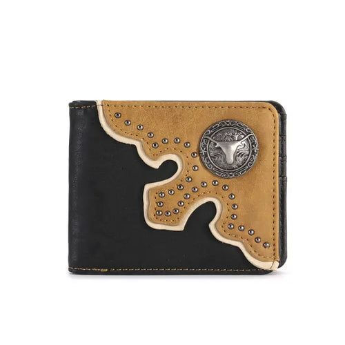 Men's Longhorn Concho Bifold Leather Wallet