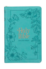 Teal Floral Faux Leather Zippered KJV Deluxe Bible