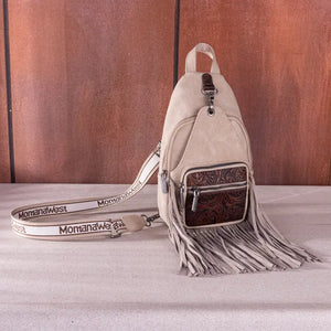 Montana West Tooled Fringe Sling Bag