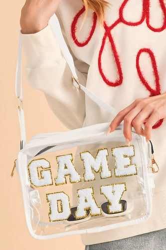 Chenille Game Day Clear Crossbody- (2 color options)