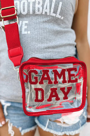 Chenille Game Day Clear Crossbody- (2 color options)