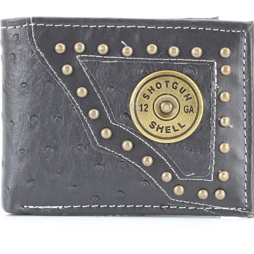 American Bison Vegan Concho Bifold Wallet Shotgun Shell