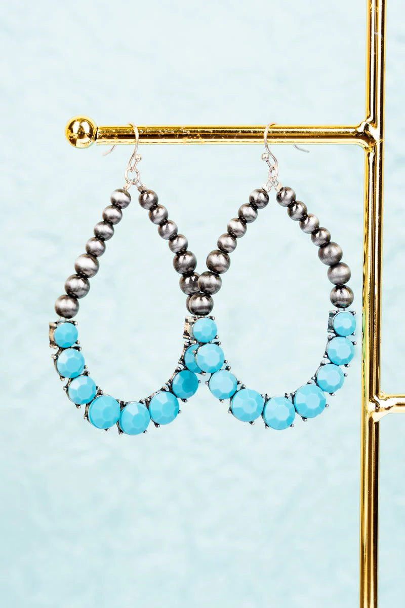 Turquoise Crystal Teardrop Earrings