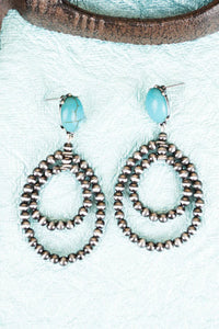 Turquoise Morrow Creek Silver Pearl Earrings