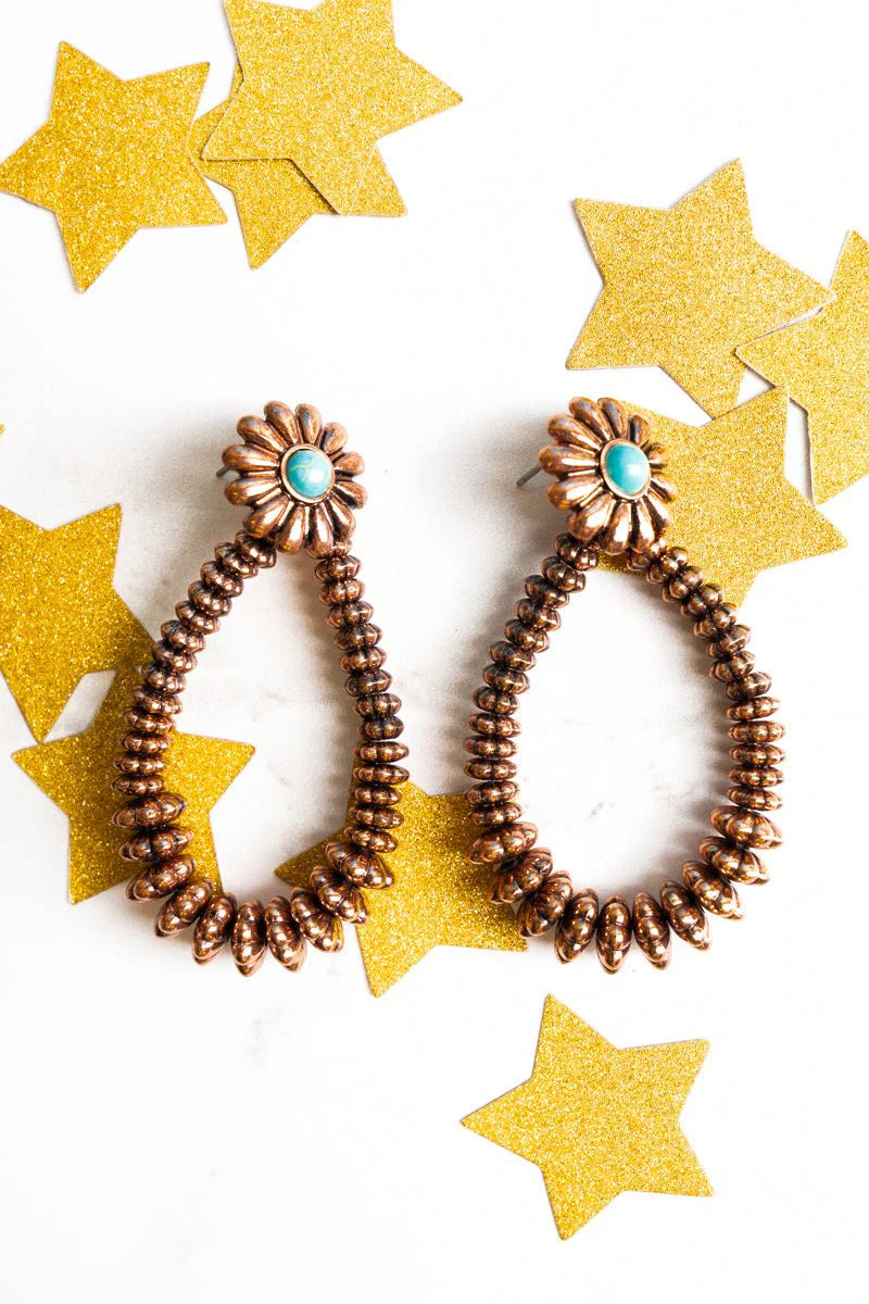 Mountain Creek Multi and Coppertone Teardrop Earrings