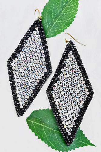 The Regent Black Seed Bead Earrings