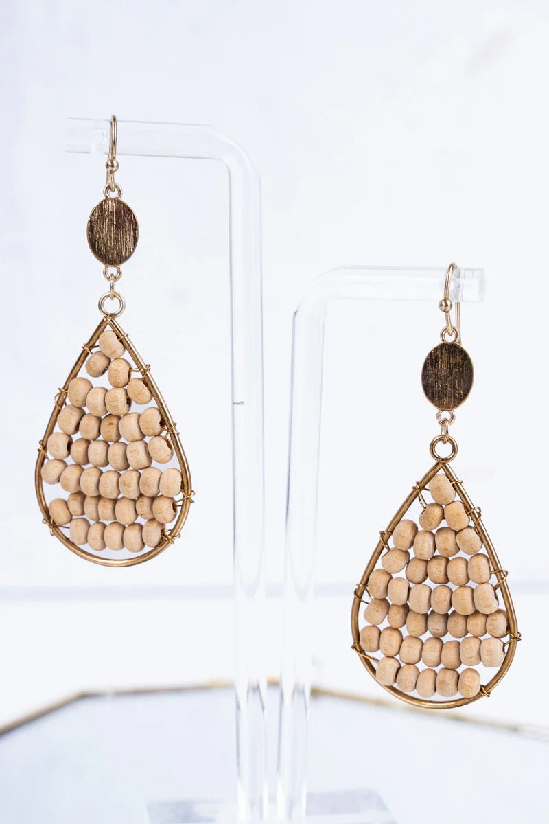 Ivory Whitecoast Wooden Bead Earrings