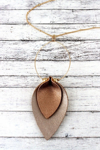 Rose Goldtone Layered Petal Necklace