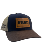 Pray Snapback- Navy/Khaki/Brown
