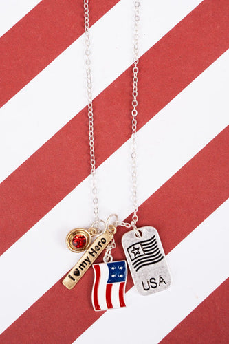 Crystal Avenue I Love My Hero Necklace