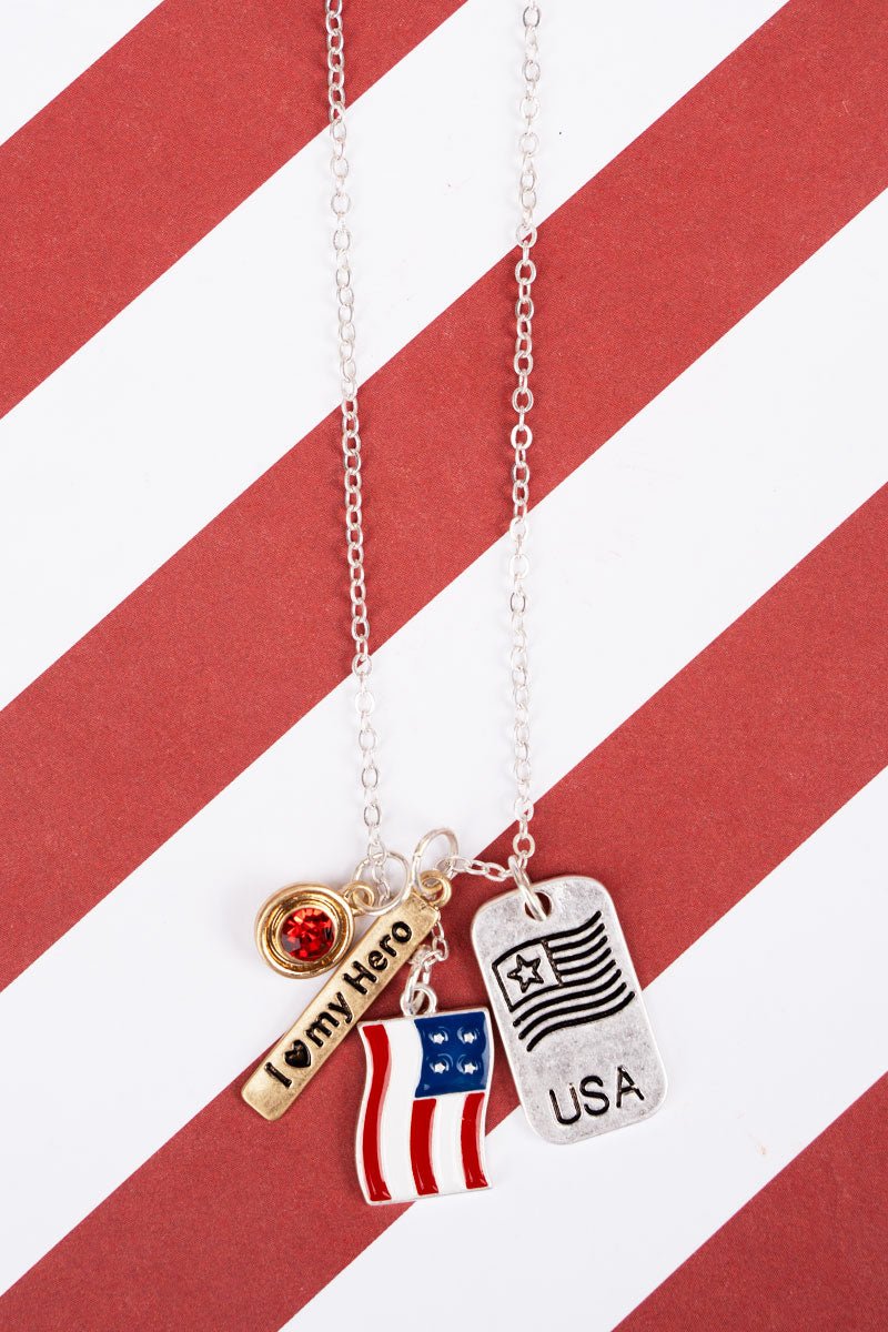 Crystal Avenue I Love My Hero Necklace