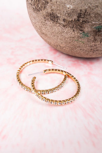 Crystal Avenue Candice Goldtone Crystal Hoop Earrings