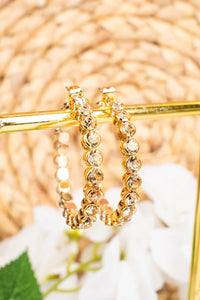 Lillian Goldtone Crystal Hoop Earrings