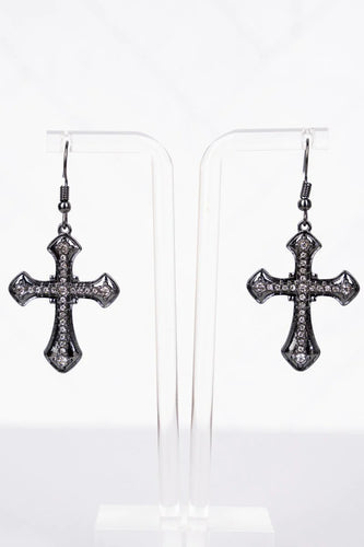 Crystal Cross Earrings