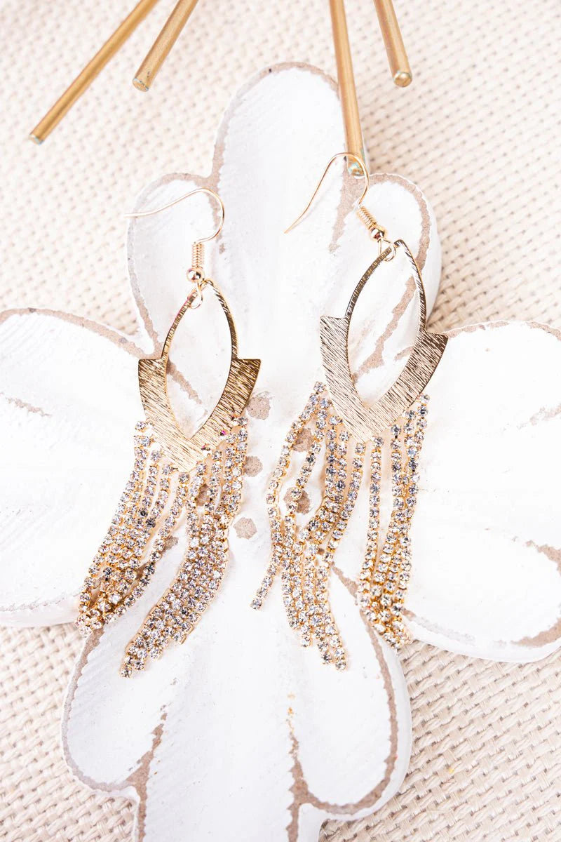 NYC Lights Goldtone Crystal Tassel Earrings