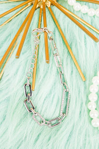 Angelica Silvertone Link Chain Bracelet