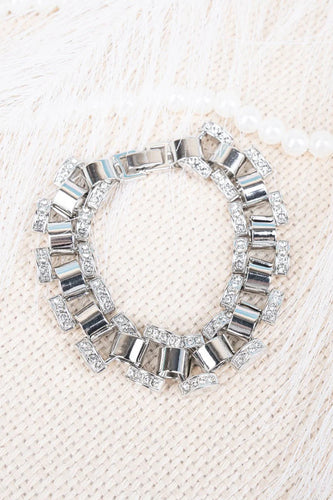 Crystal Avenue Linked In Style Silvertone Bracelet