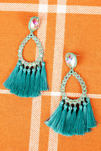 Turquoise Tassel Earrings