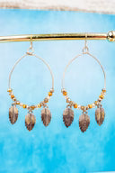 Viola Brown Traced in Time Goldtone Beaded Earrings