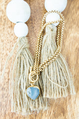 Semi-Precious Stone Heart Bracelet (3 Stone Options)