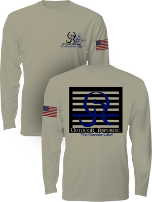 First Responder Blue Line - UPF 50 Performance Shirt (Unisex)