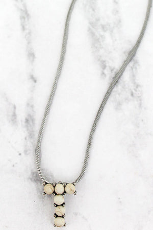 Howlite "T" Necklace