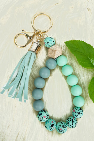 Wyldwood Tassel Large Beaded Bracelet Key Chain