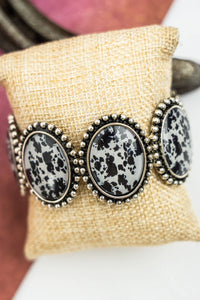 Black Rancheros Silvertone Bracelet