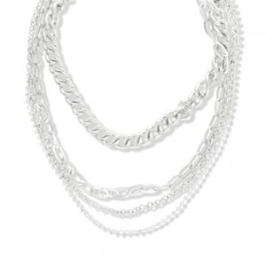 Myra Snazzy Silver Layered Necklace