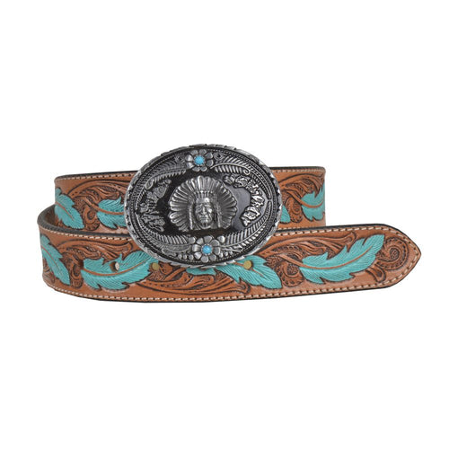 Myra Radiant Hand -Tooled Leather Belt