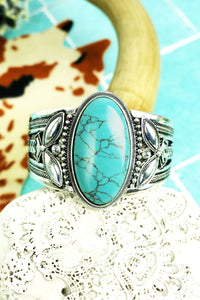 Turquoise and Silvertone Spruce Mountain Bracelet