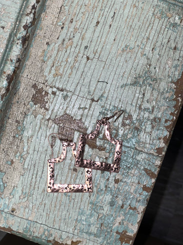 Burnished Cattle Tag Earrings