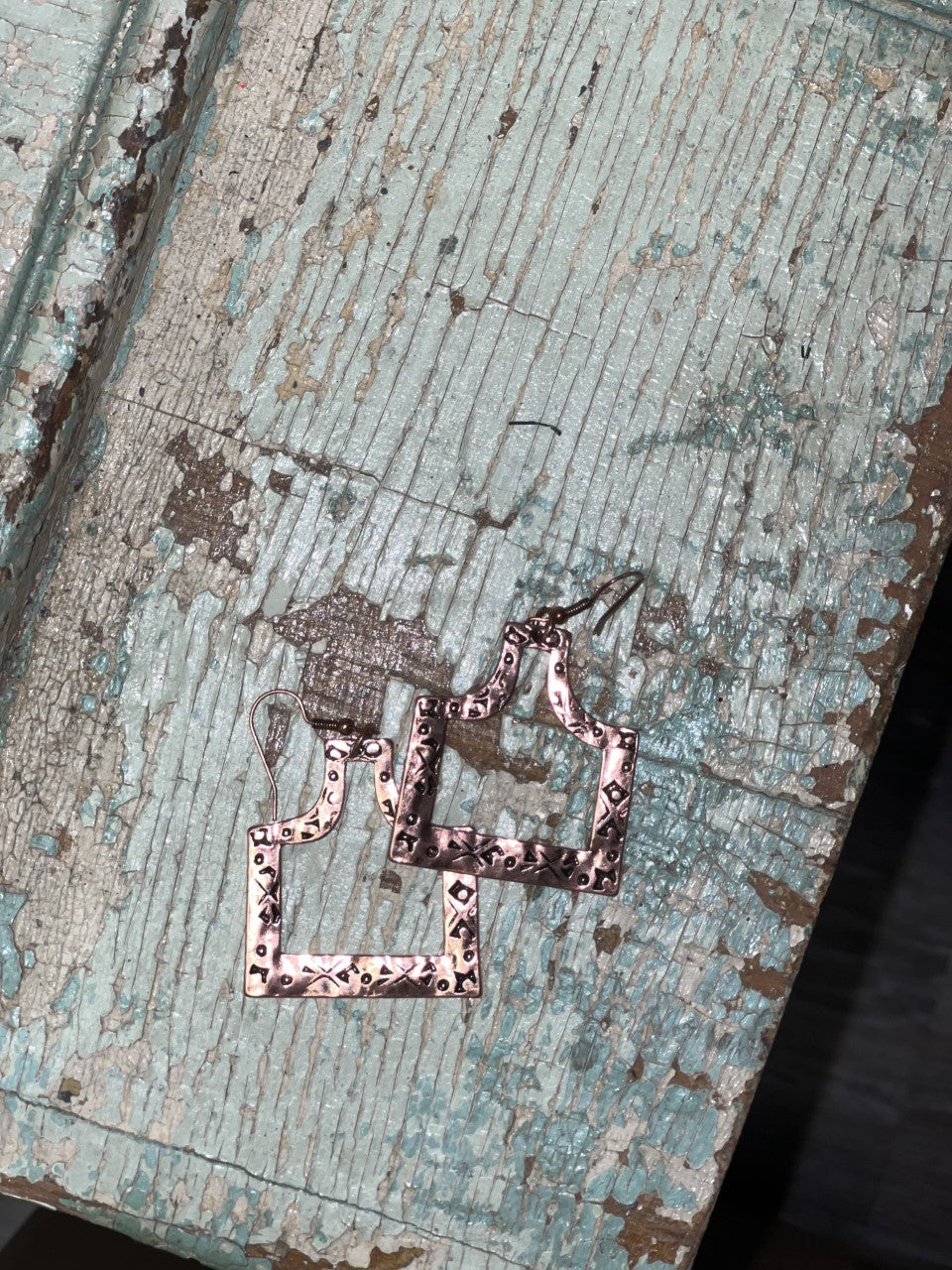 Burnished Cattle Tag Earrings